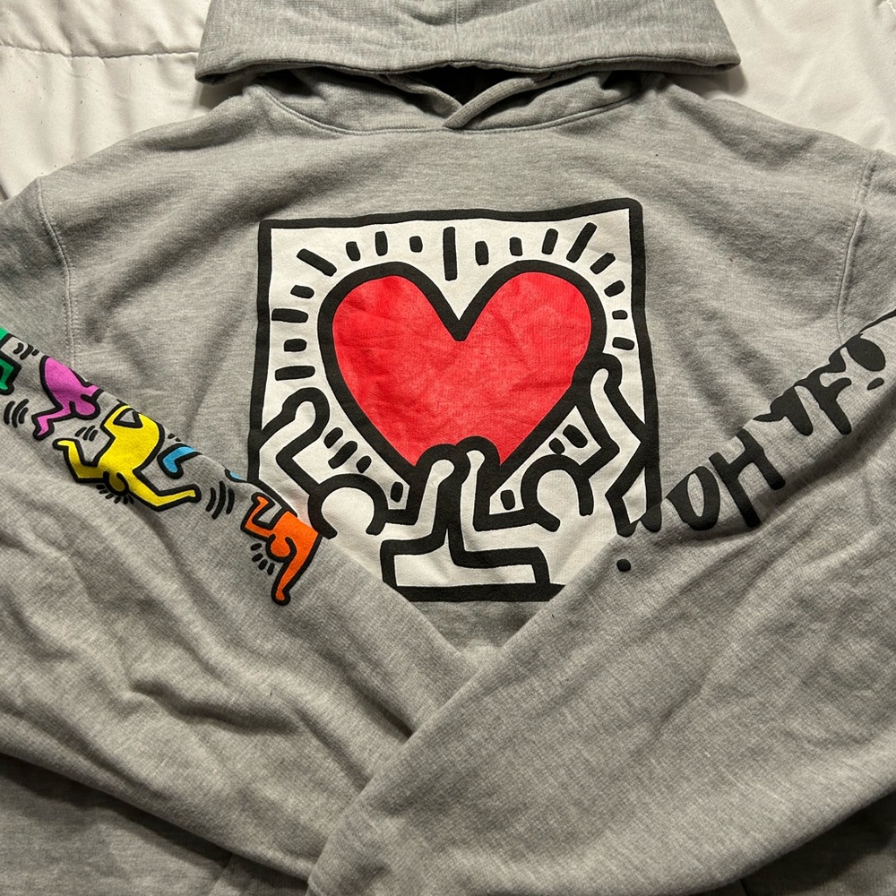 Grey Keith Haring Hoodie